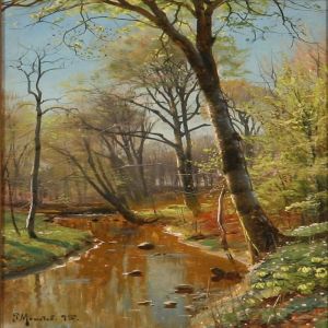 Stream Running Througha Spring Forest