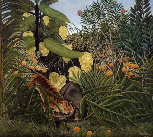 Fight Between A Tiger And A Buffalo by Henri Julien Rousseau
