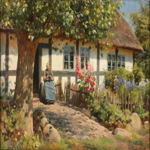 Grandmother Crochetingon A Summer Day