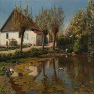 At The Village With Apond In Lundby