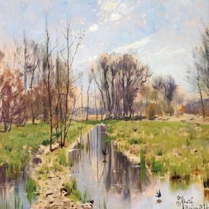 A Day In Early Spring Near Hellebaek by Peder Mork Monsted