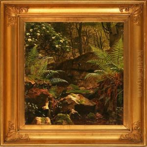 A Stream Through Avigorous Forest Floor by Peder Mork Monsted