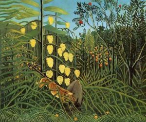Combat Of A Tiger And A Buffalo by Henri Julien Rousseau