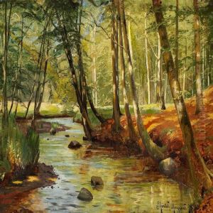 Stream In Moesgaard Forest by Peder Mork Monsted
