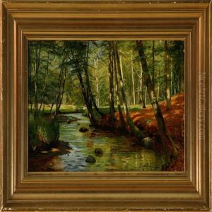 Stream In Moesgaard Forest by Peder Mork Monsted