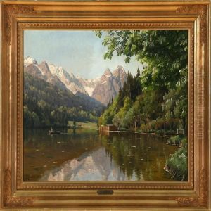 Mountain Scene From Switzerland by Peder Mork Monsted