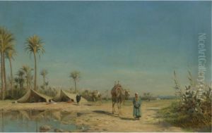 The Bedouin Encampment By The Oasis