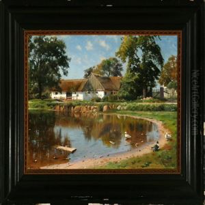 The Village Pond In Thevillage Saeby Near Roskilde