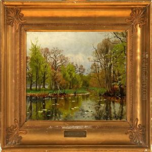 A Lake In The Woods by Peder Mork Monsted