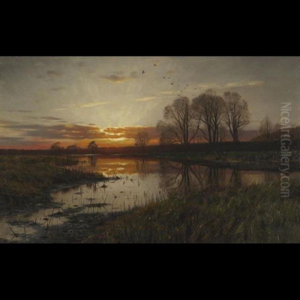 Sunset Over A Marsh - view 1