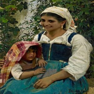A Smiling Young Italiangirl by Peder Mork Monsted