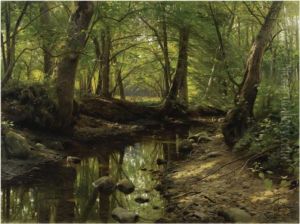 Skovbillede (stream Through The Woods) by Peder Mork Monsted