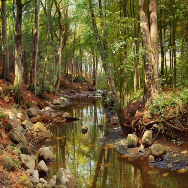 Woodland Scene With A Stream - view 1