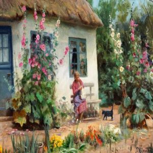 Little Girl In The Garden by Peder Mork Monsted