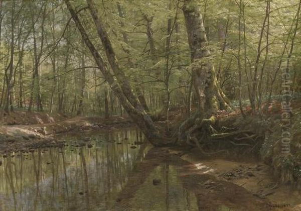 Forest Landscape With River - view 1