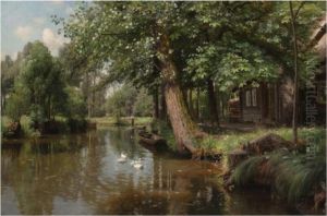 Punting On The River by Peder Mork Monsted