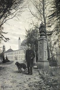 King Christian Ix Walking His Dog In The Park Of Fredensborg