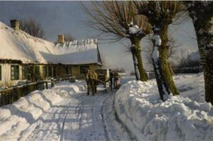 Vinterdag, Herstedvester (winter In Herstedvester) by Peder Mork Monsted