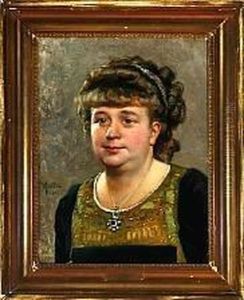 A Woman With Curly Hair by Peder Mork Monsted