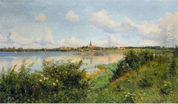 Udsigt Mod Aalholm Slot, Nysted (view Of Nysted City And Aalholm Castle) - view 1