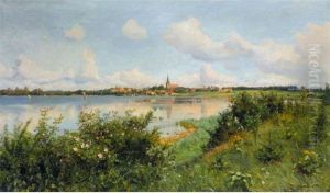 Udsigt Mod Aalholm Slot, Nysted (view Of Nysted City And Aalholm Castle)