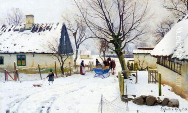 Vinter I Risby (risby In The Snow) - view 1