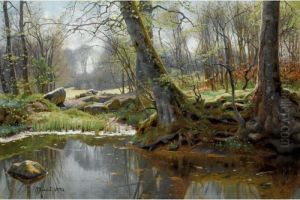 Forarsskov Med Nyudsprungne Bogetraeer (spring Forest) by Peder Mork Monsted