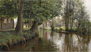 Punting On The River by Peder Mork Monsted