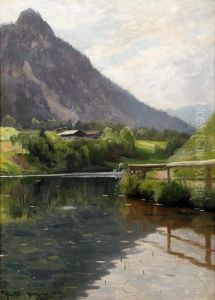 Sommarlandskap Med Vattendrag