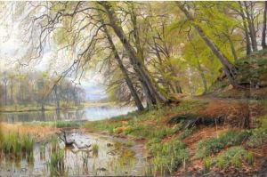 Traeer Ved Soen (by The Lakeside) by Peder Mork Monsted