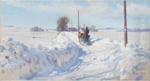 Vinter, Taastrup (winter At Taastrup) by Peder Mork Monsted