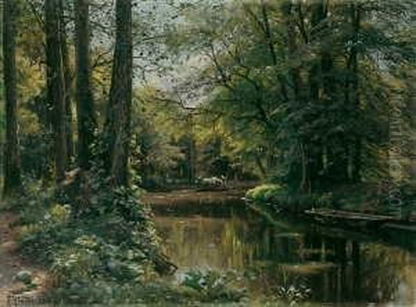 Bewaldete Landschaft Mit Einem
Flusslauf Und Beladenem Boot. Signiert Und Datiert Unten Links: P.
Monsted 1912. Ol Auf Leinwand (doubliert). H 36,8; B 50 Cm. - view 1