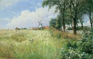Danische Landschaft Mit Der 
Dybbeler Muhle. Signiert Und Datiert Unten Links: Pmonsted/dybbel.1920. 
Ol Auf Leinwand. H 44,5; B 69,5 Cm.