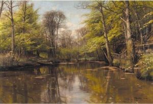 A Lake In Early Spring by Peder Mork Monsted