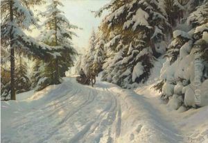 Winter Landscape With A Timber Sled Winter Landscape With A Timber Sled