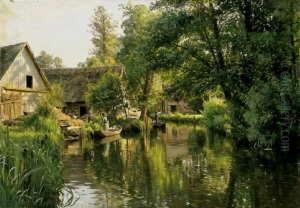 Signiert Und Datiert Unten Rechts: P. Monsted/lehde 1910. by Peder Mork Monsted