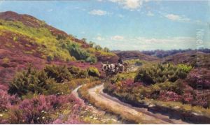Hede Landskab Med Lyng (heather Landscape) by Peder Mork Monsted