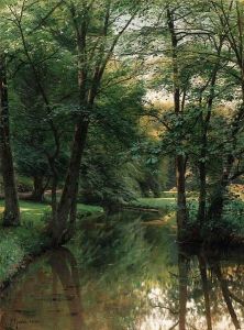 Figures Resting In A River Landscape