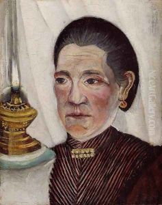 Portrait Of The Artist's Second Wife With A Lamp