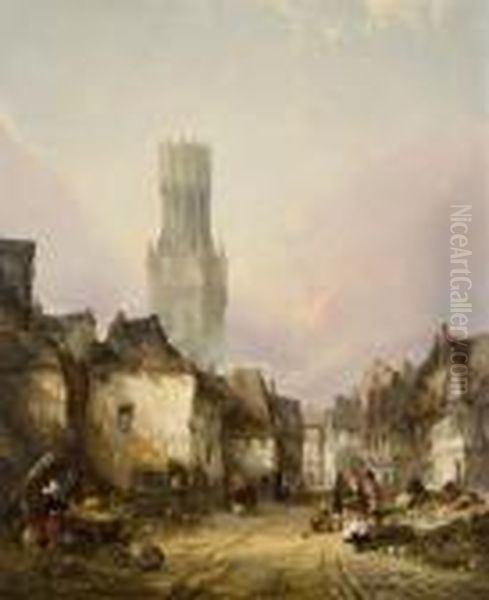 Market Street Scene, Bruges - view 1