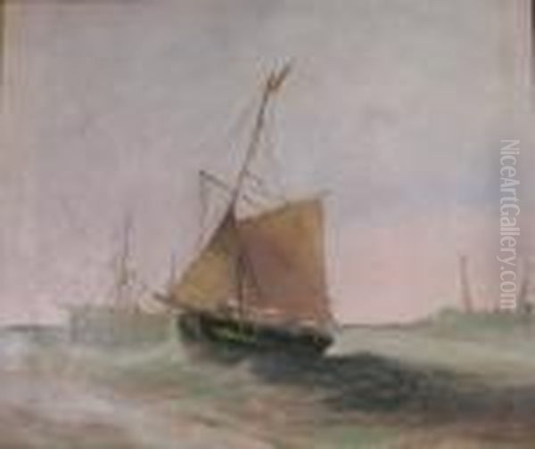 A Fishing Boat At Sea - view 1