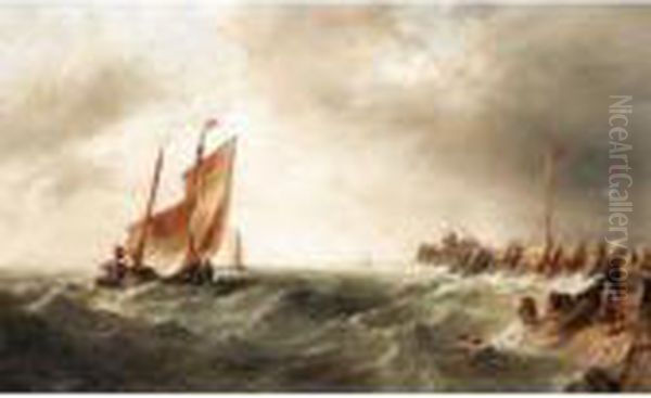 Fishing Boats Off A Jetty - view 1
