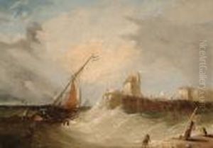 A Dutch Fishing Boat Off A Pier