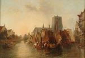 A Continental Canal Scene A Continental Canal Scene