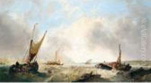 Fishing Boats On The Medway by Alfred Montague