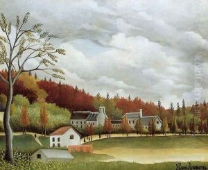 View of Bievre-sur-Gentilly by Henri Julien Rousseau