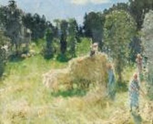 Fenaison Dans La Creuse by Pierre Eugene Montezin