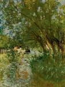 Moret-sur-loing by Pierre Eugene Montezin