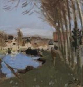 Bords De Riviere by Pierre Eugene Montezin
