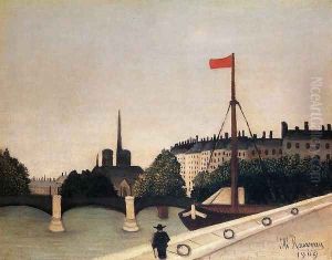 Notre Dame: View of the Ile Saint-Louis from the Quai Henri IV by Henri Julien Rousseau